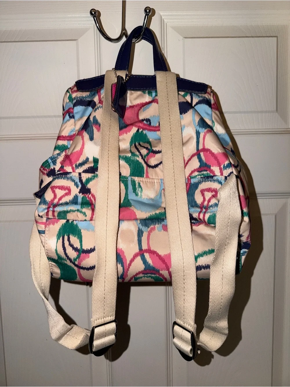 Authentic Mini Coach Scribble C Multicolor Drawstring Flap Backpack
